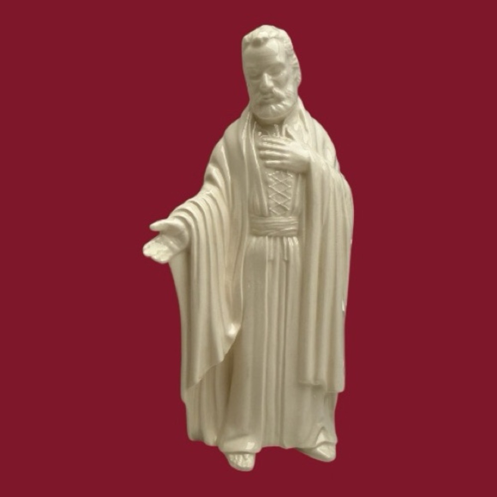 Vintage Joseph Figurine Christmas Nativity Scene Glazed Ceramic Duncan